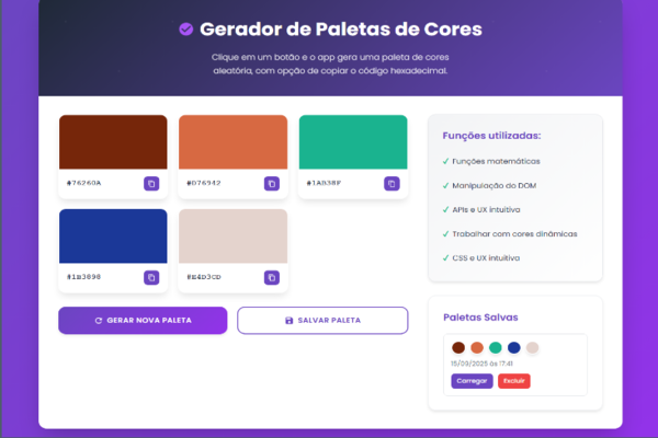 Gerador de Paletas de Cores